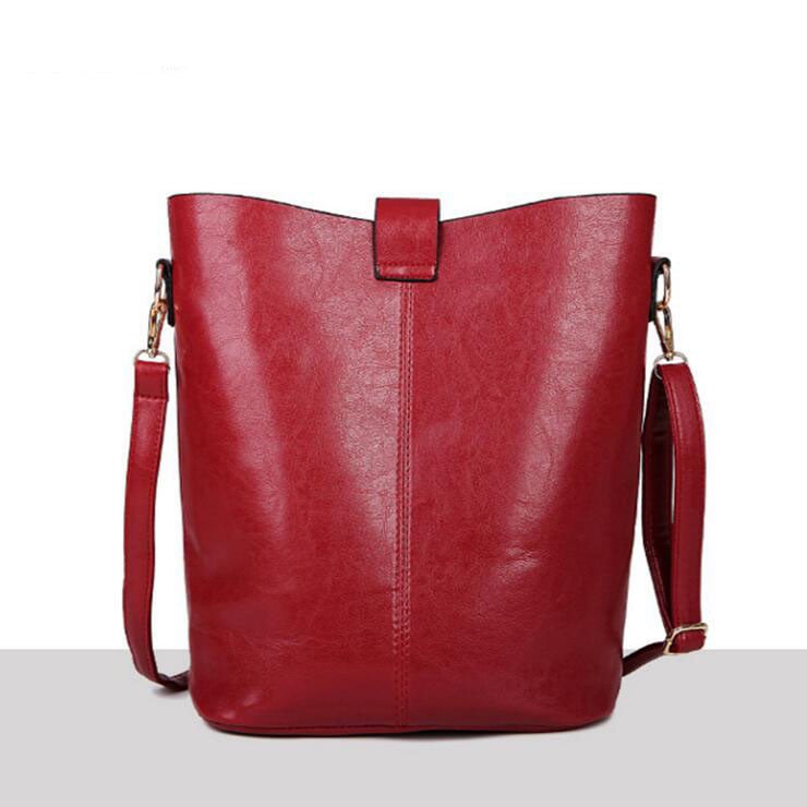 Simple Wild Bucket Bag Fashion Shoulder Messenger Bag Image 4