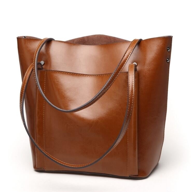 Womens Leather Simple Shoulder Bag Image 1