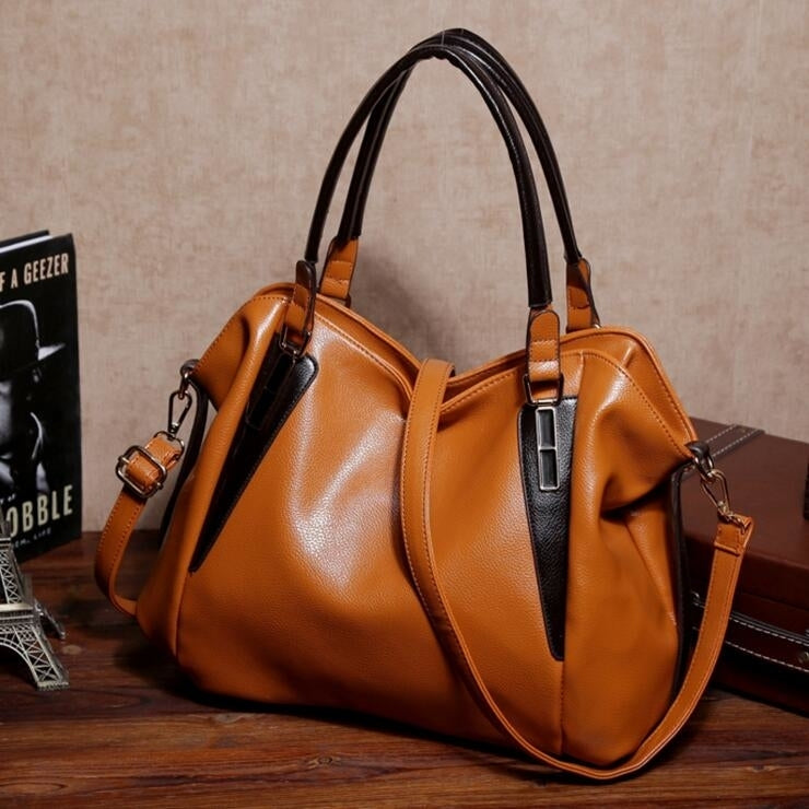 Womens Fashion Lychee Pattern Leather Handbag Image 1