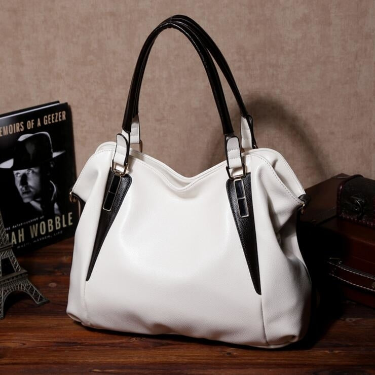 Womens Fashion Lychee Pattern Leather Handbag Image 4