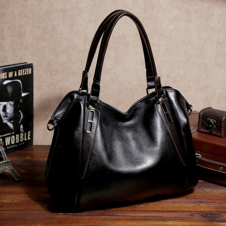 Womens Fashion Lychee Pattern Leather Handbag Image 3