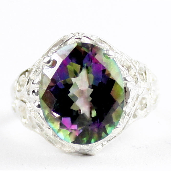 SR114 Mystic Fire Topaz 925 Sterling Silver Ring, Image 1