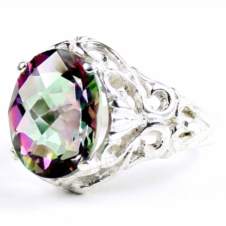 SR114 Mystic Fire Topaz 925 Sterling Silver Ring, Image 2