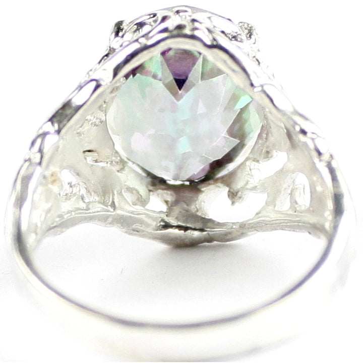 SR114 Mystic Fire Topaz 925 Sterling Silver Ring, Image 4