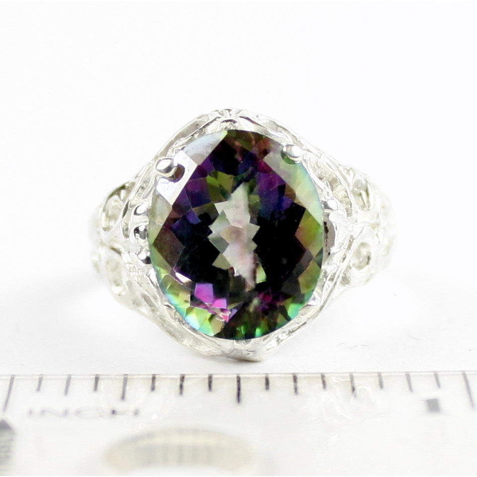 SR114 Mystic Fire Topaz 925 Sterling Silver Ring, Image 4