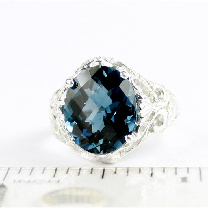 SR114 London Blue Topaz 925 Sterling Silver Ring, Image 4