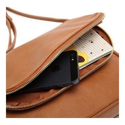 Women Leather Handbag Messenger Crossbody Shoulder Bag Image 4