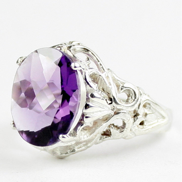 SR114 Amethyst 925 Sterling Silver Ring, Image 2