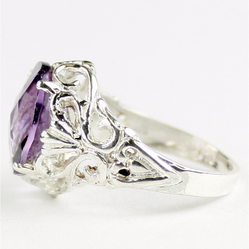 SR114 Amethyst 925 Sterling Silver Ring, Image 3