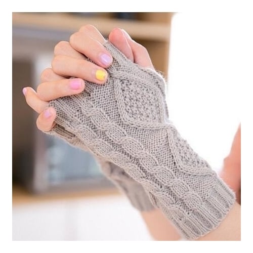 Unisex Arm Warmer Fingerless Knitted Long Gloves2PCS Image 4