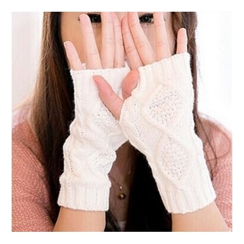 Unisex Arm Warmer Fingerless Knitted Long Gloves2PCS Image 4