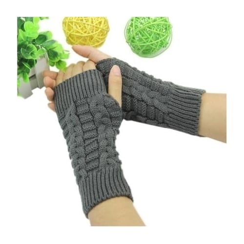 Unisex Arm Warmer Elbow Long Fingerless Knit Gloves(2PCS) Image 2