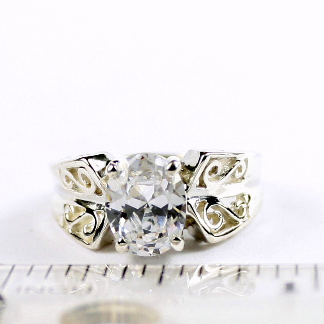 SR281 Cubic Zirconia 925 Sterling Silver Ring, Image 4