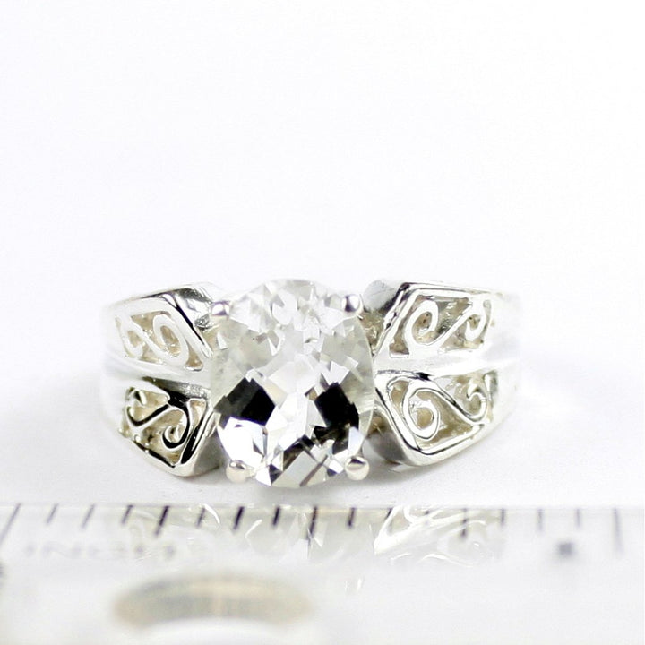 SR281 Silver Topaz 925 Sterling Silver Ring, Image 4