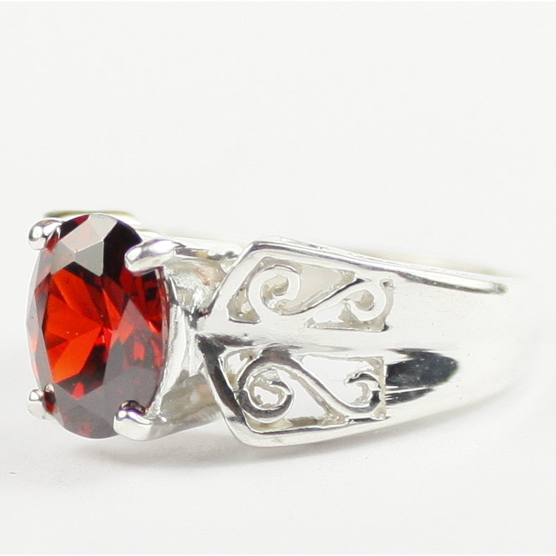 SR281 Garnet CZ 925 Sterling Silver Ring, Image 2