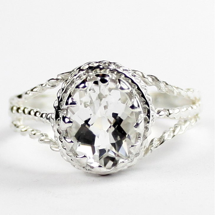 SR070 Silver Topaz 925 Sterling Silver Ring, Image 1