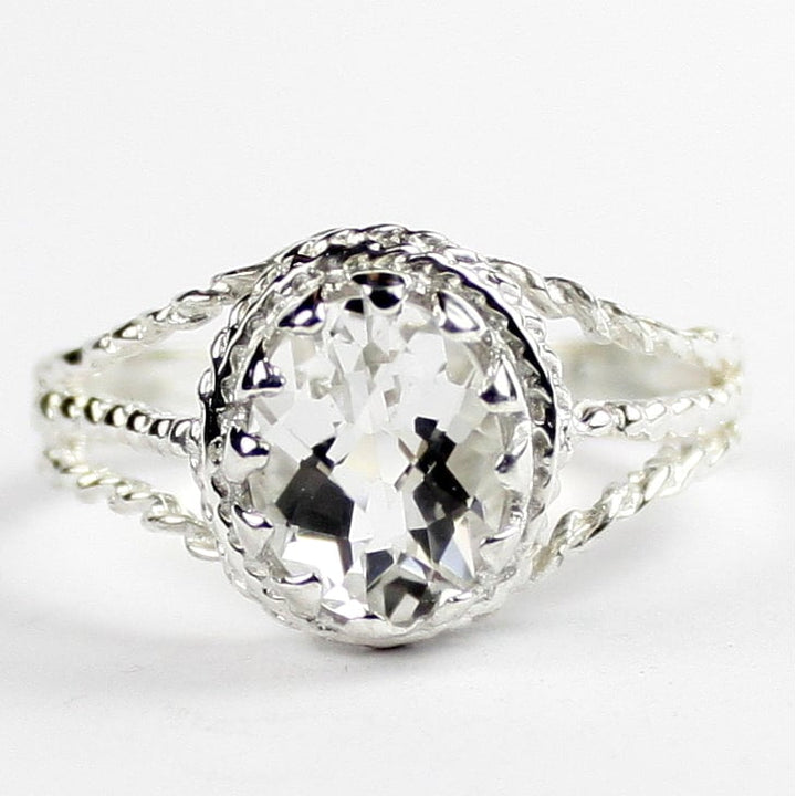 SR070 Silver Topaz 925 Sterling Silver Ring, Image 2