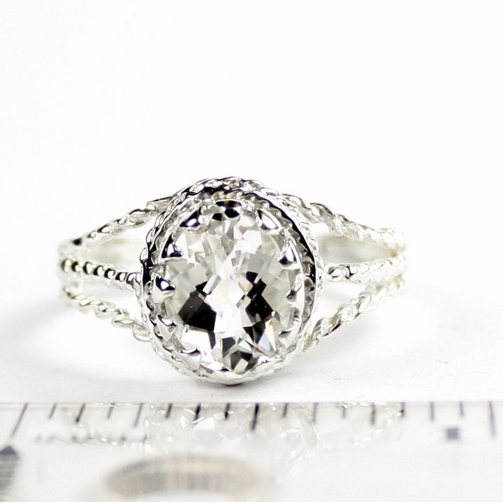 SR070 Silver Topaz 925 Sterling Silver Ring, Image 6