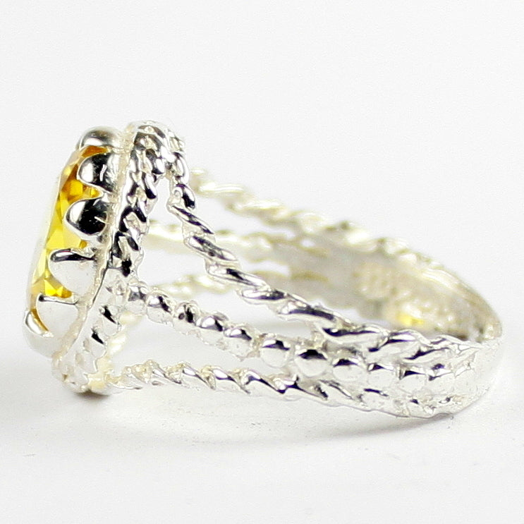 SR070 Golden Yellow CZ 925 Sterling Silver Ring, Image 3