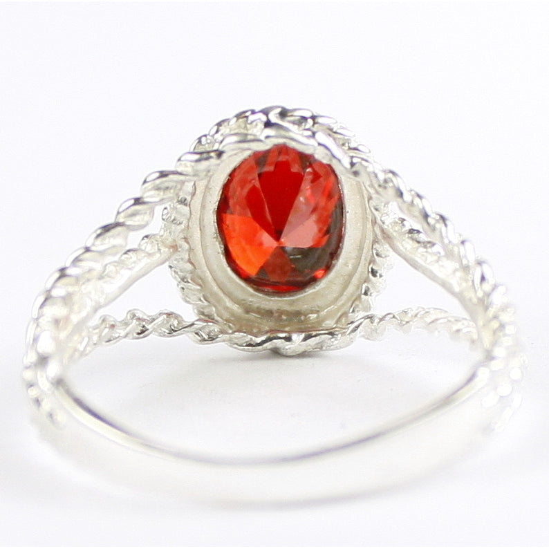 SR070 Garnet CZ 925 Sterling Silver Ring, Image 4