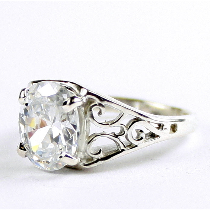 Sterling Silver Ladies Ring Cubic Zirconia SR005 Image 2