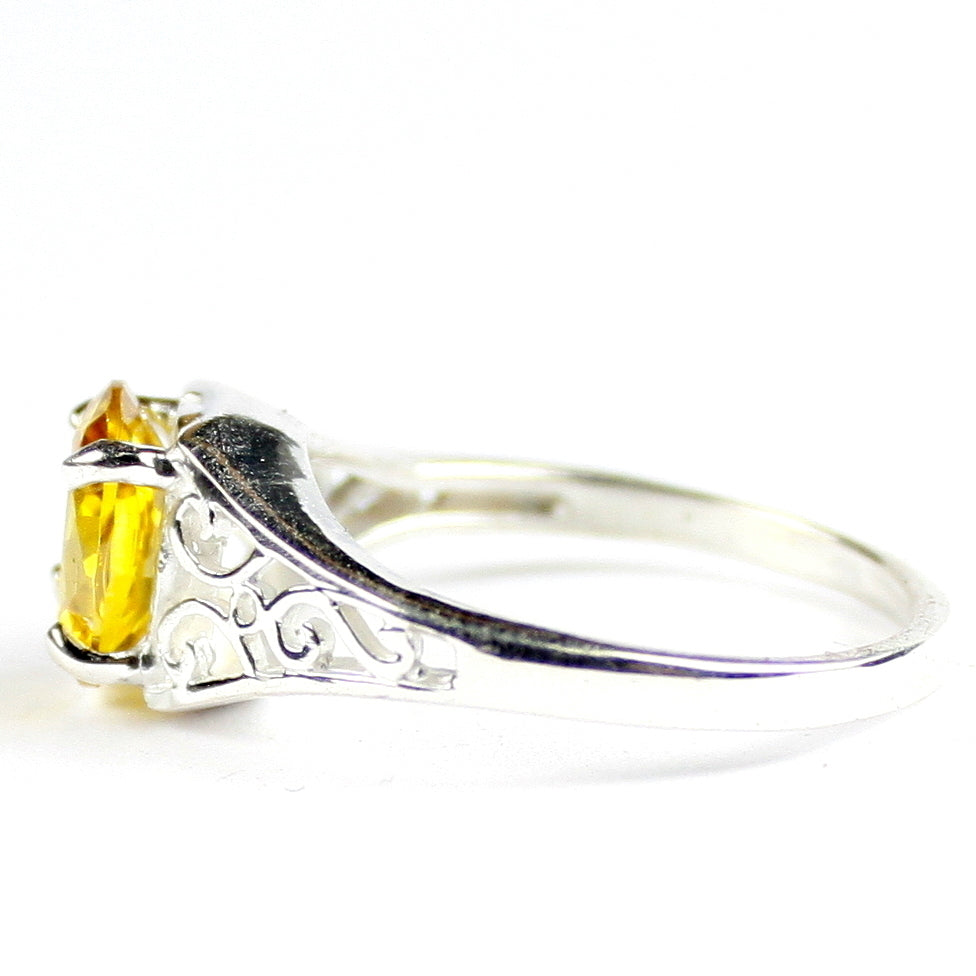 Sterling Silver Ladies Ring Golden Yellow CZ SR005 Image 3