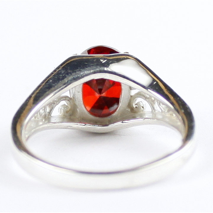 Sterling Silver Ring Garnet CZ SR005 Image 4