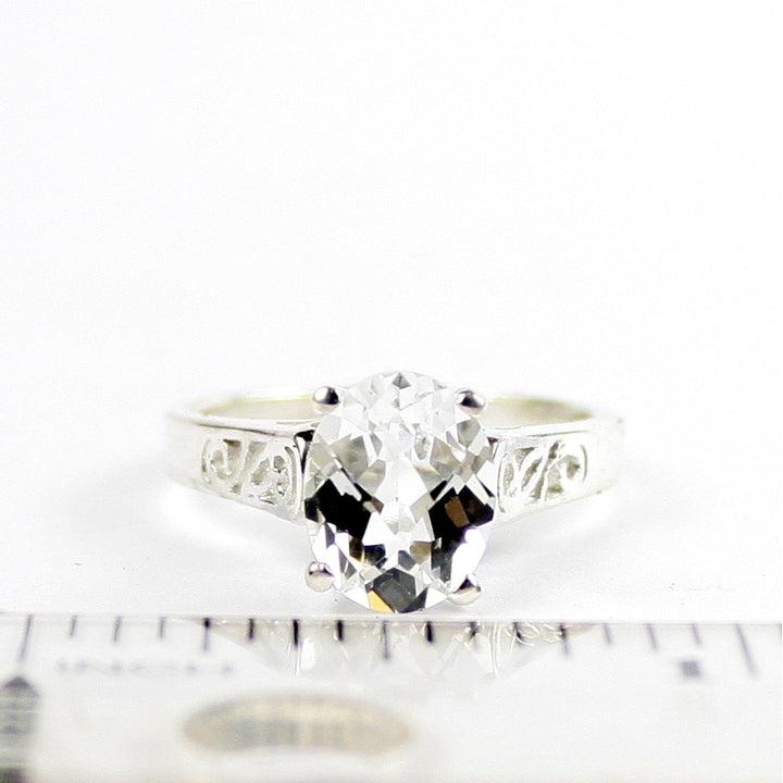 SR366 Silver Topaz 925 Sterling Silver Ring, Image 4