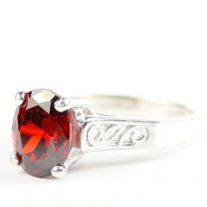 SR366 Garnet CZ 925 Sterling Silver Ring, Image 2