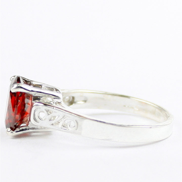 SR366 Garnet CZ 925 Sterling Silver Ring, Image 3