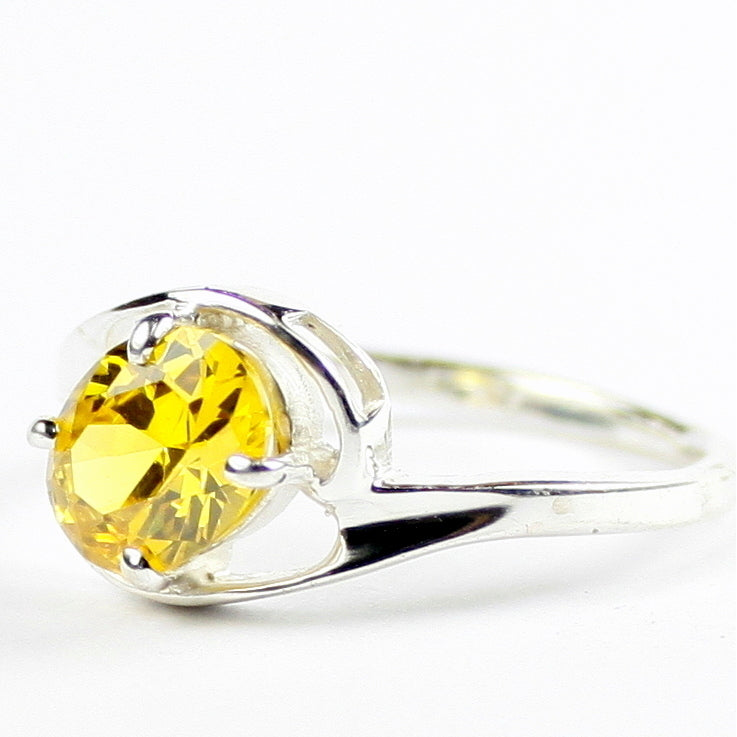 SR186 Golden Yellow CZ 925 Sterling Silver Ring, Image 2