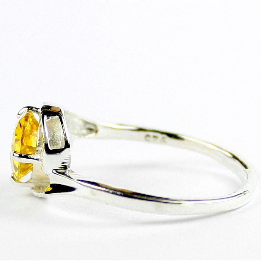 SR186 Golden Yellow CZ 925 Sterling Silver Ring, Image 3