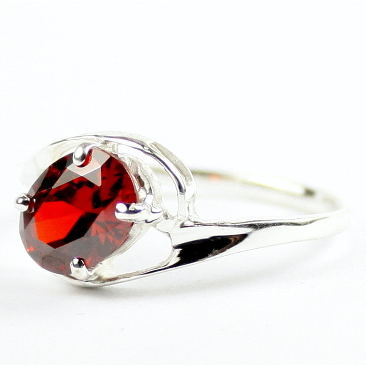 SR186 Garnet CZ 925 Sterling Silver Ring, Image 2