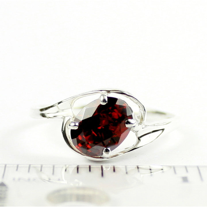 SR186 Garnet CZ 925 Sterling Silver Ring, Image 4