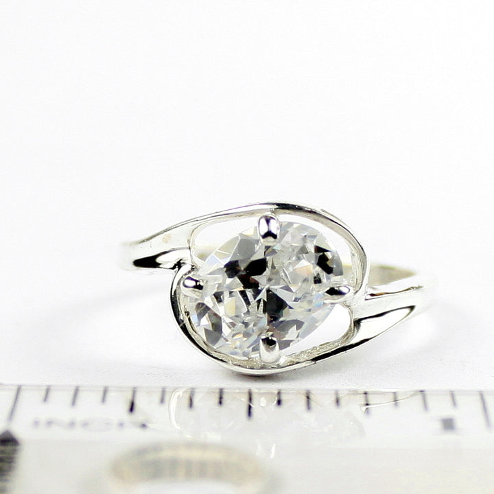 SR186 Cubic Zircona 925 Sterling Silver Ring, Image 4