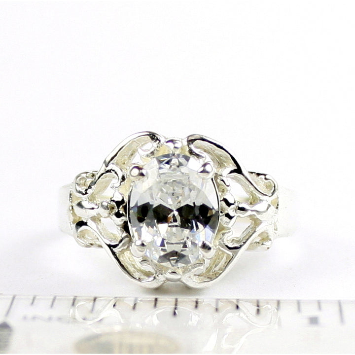 SR169 Cubic Zirconia 925 Sterling Silver Ladies Rings, Image 4