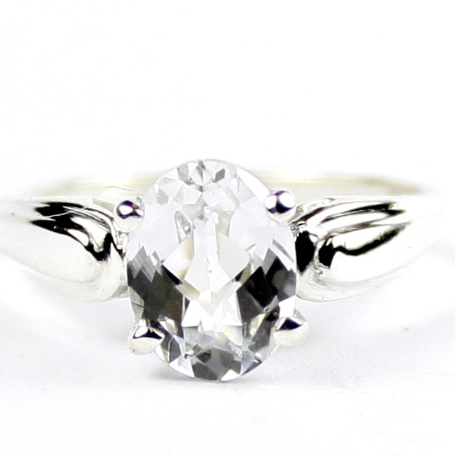 Sterling Silver Ladies Ring Silver Topaz SR058 Image 1