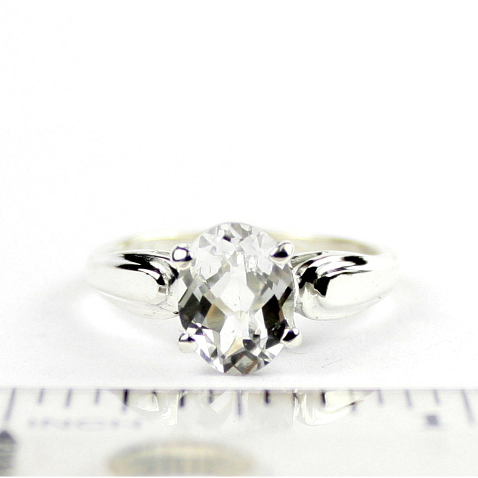 Sterling Silver Ladies Ring Silver Topaz SR058 Image 4