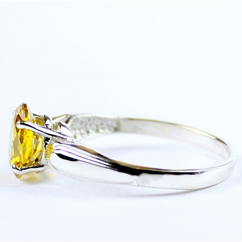 Sterling Silver Ladies Ring Golden Yellow CZ SR058 Image 3