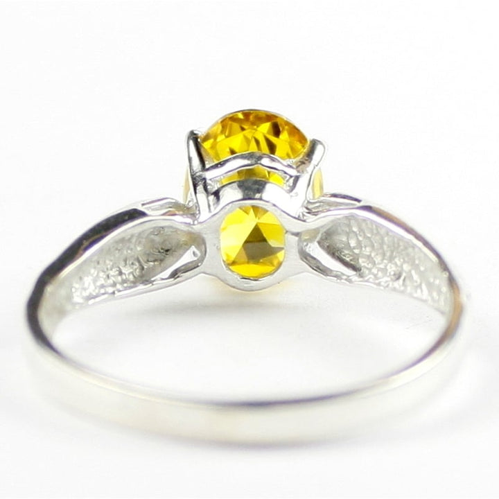 Sterling Silver Ladies Ring Golden Yellow CZ SR058 Image 4