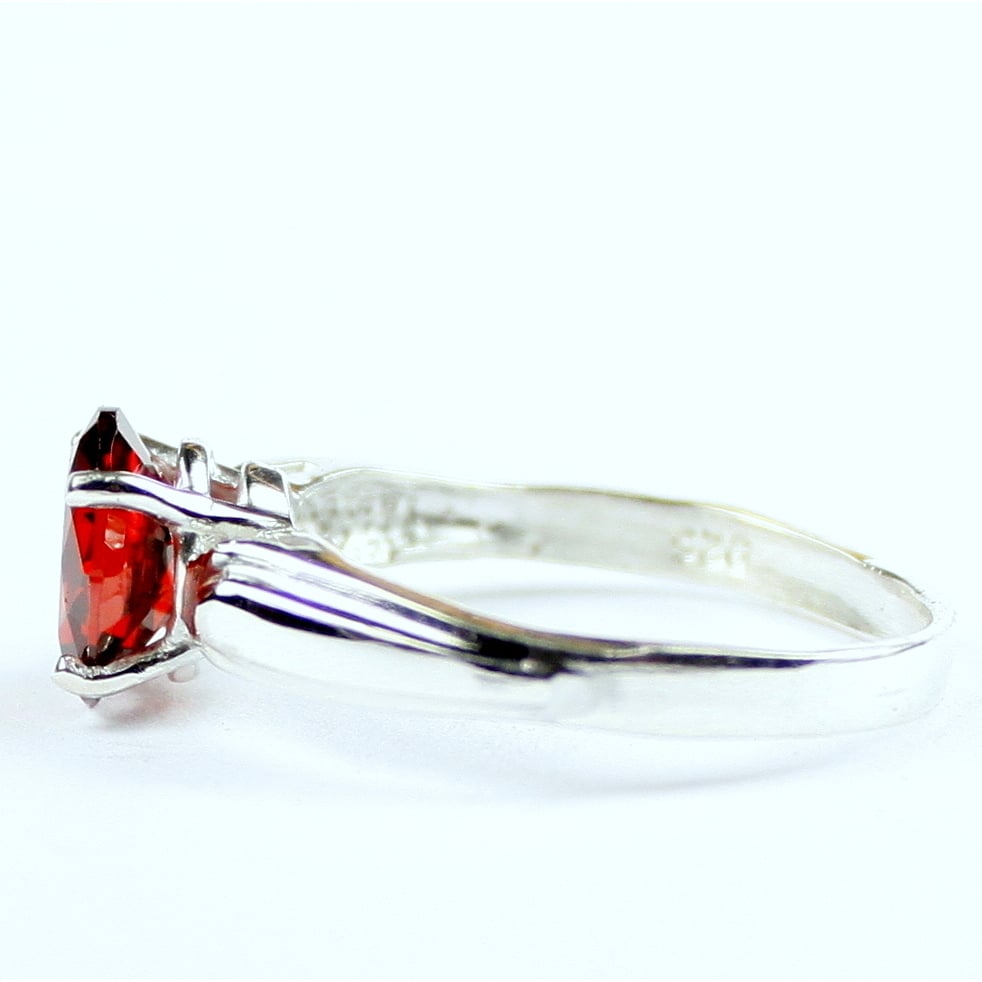 Sterling Silver Ladies Ring Garnet CZ SR058 Image 3