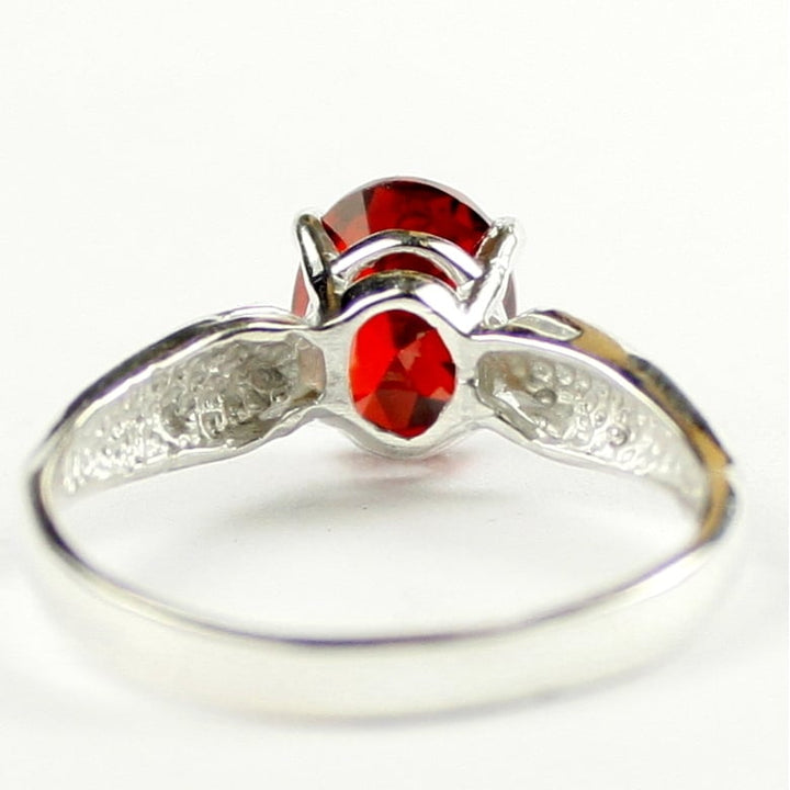 Sterling Silver Ladies Ring Garnet CZ SR058 Image 4