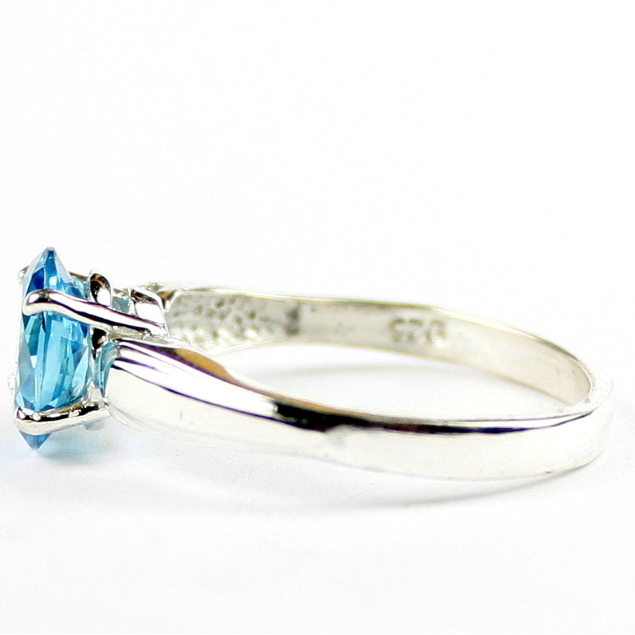 Sterling Silver Ring Swiss Blue CZ SR058 Image 3