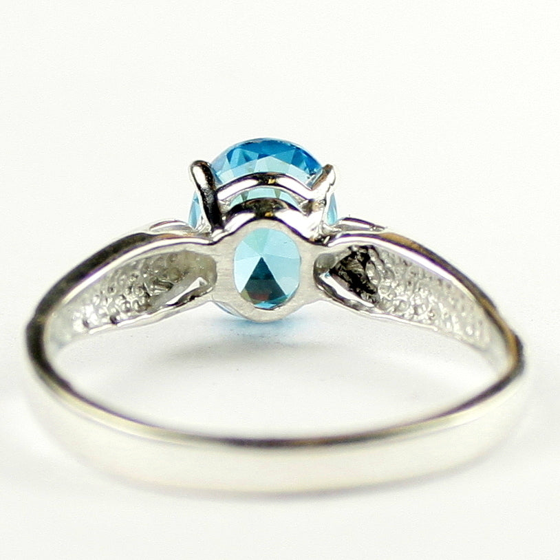 Sterling Silver Ring Swiss Blue CZ SR058 Image 4