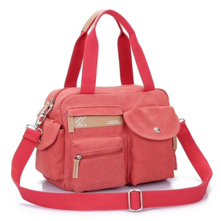 Women fashion shoulder diagonal canvas bag Image 1