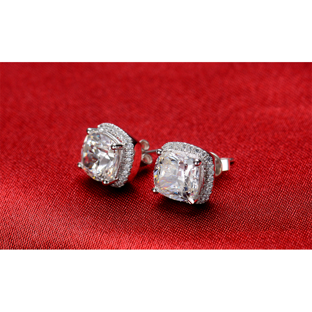 CZ Halo Stud in Sterling Silver3.50 CTTW Image 4