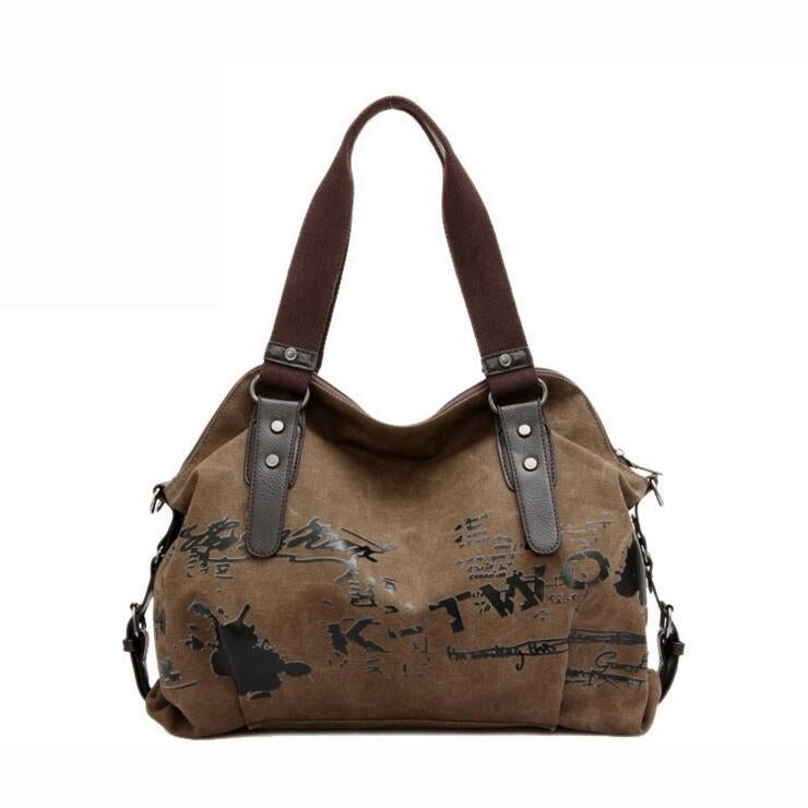 Large Capacity Fashionable Canvas Handbags Image 3