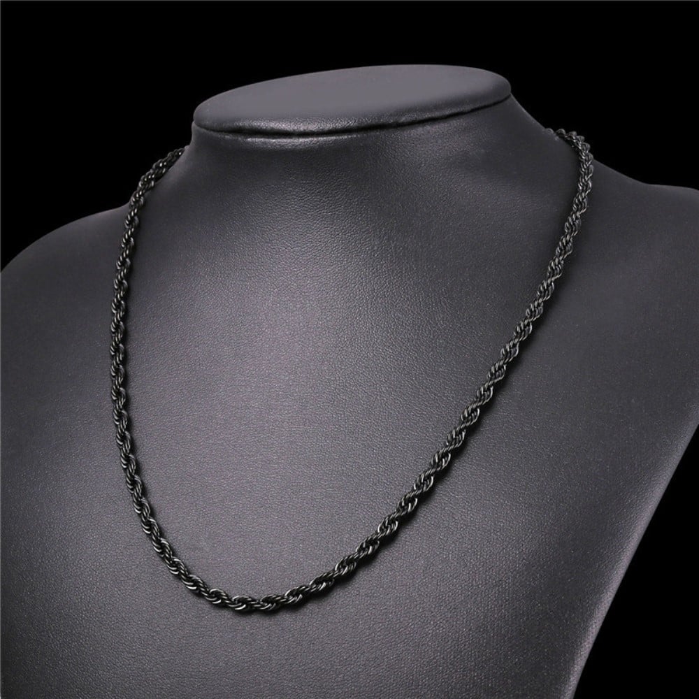 Stainless Steel 5mm Rope Chain Necklace 18 to 30 Inches Gold or Rhodium Options Image 1