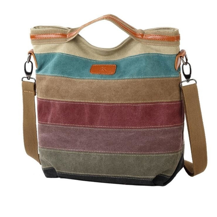 Color Stitching Canvas Bag Image 1