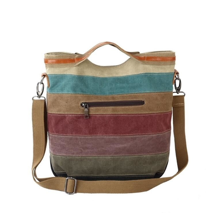 Color Stitching Canvas Bag Image 2